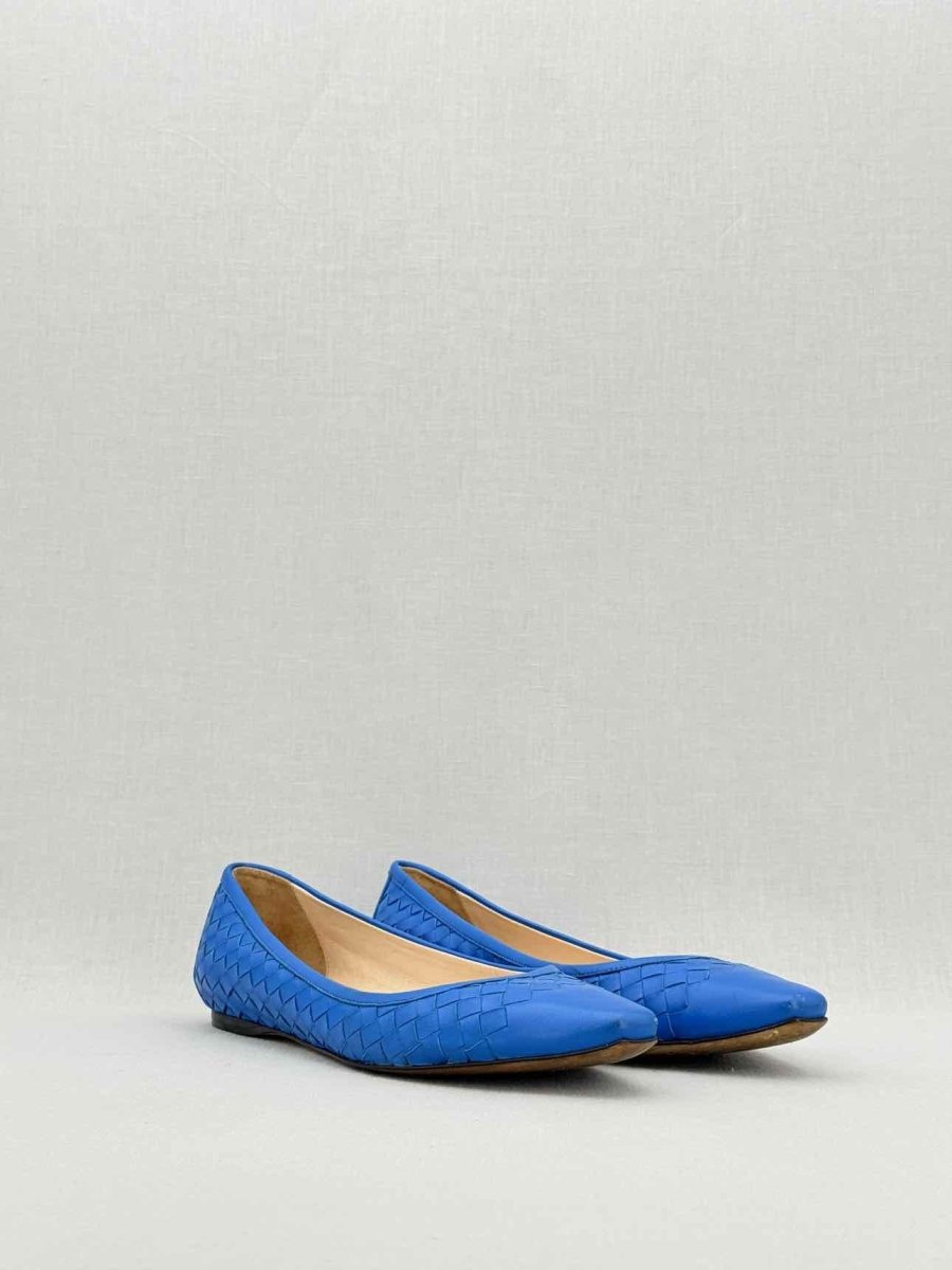 Pre - loved BOTTEGA VENETA Blue Intrecciato Size EU 39 Flats at Reems Closet