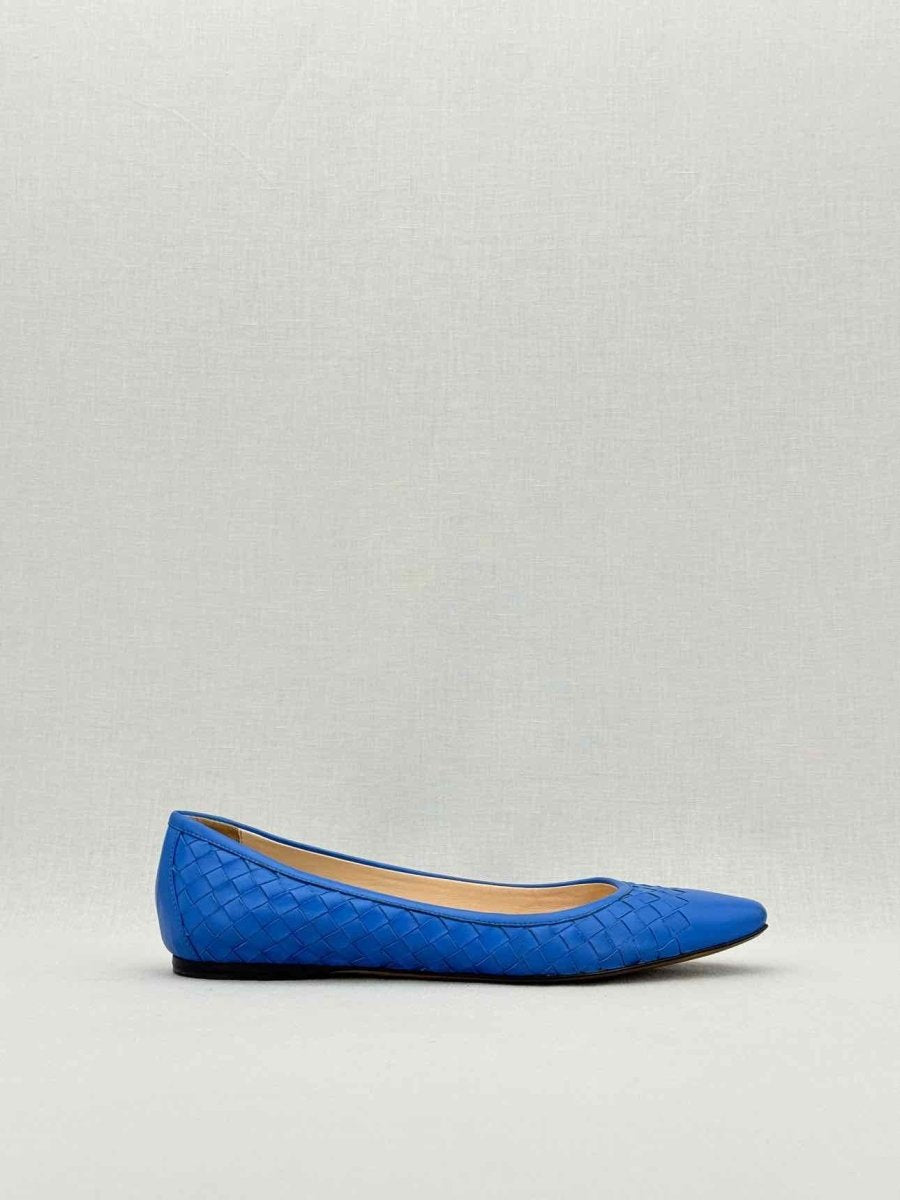 Pre - loved BOTTEGA VENETA Blue Intrecciato Size EU 39 Flats at Reems Closet