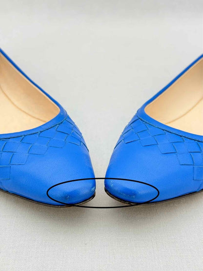Pre - loved BOTTEGA VENETA Blue Intrecciato Size EU 39 Flats at Reems Closet