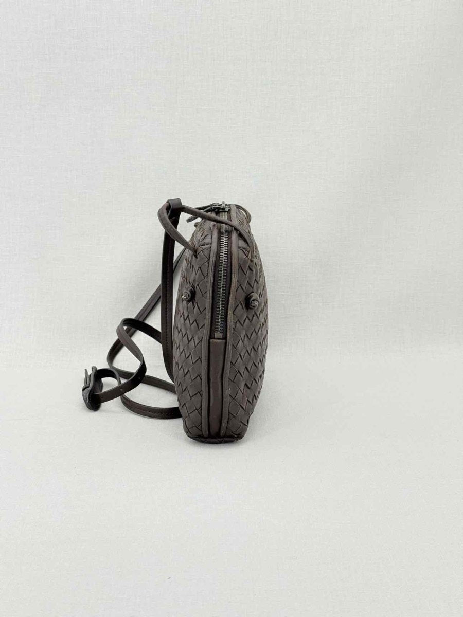 Pre - loved BOTTEGA VENETA Brown Latticing Crossbody at Reems Closet