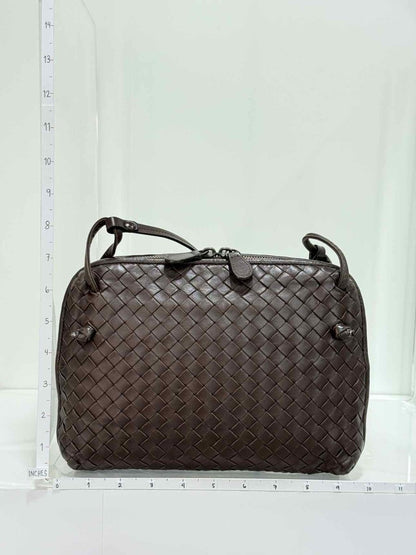 Pre - loved BOTTEGA VENETA Brown Latticing Crossbody at Reems Closet