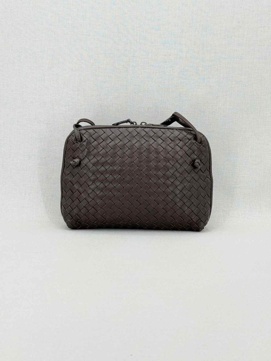 Pre - loved BOTTEGA VENETA Brown Latticing Crossbody at Reems Closet