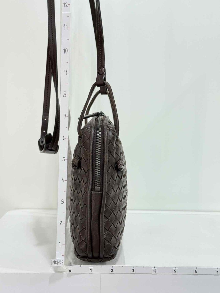 Pre - loved BOTTEGA VENETA Brown Latticing Crossbody at Reems Closet