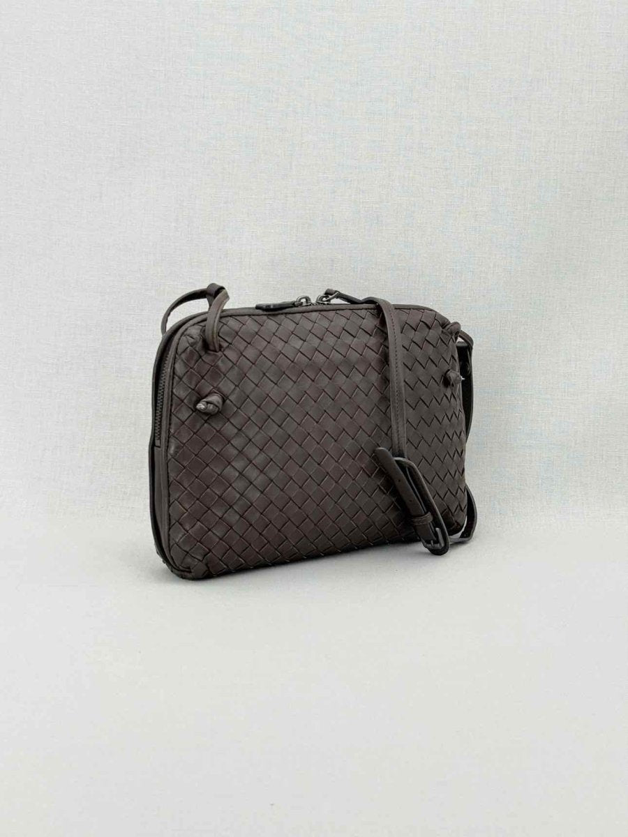 Pre - loved BOTTEGA VENETA Brown Latticing Crossbody at Reems Closet
