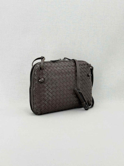 Pre - loved BOTTEGA VENETA Brown Latticing Crossbody at Reems Closet