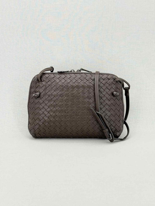 Pre - loved BOTTEGA VENETA Brown Latticing Crossbody at Reems Closet