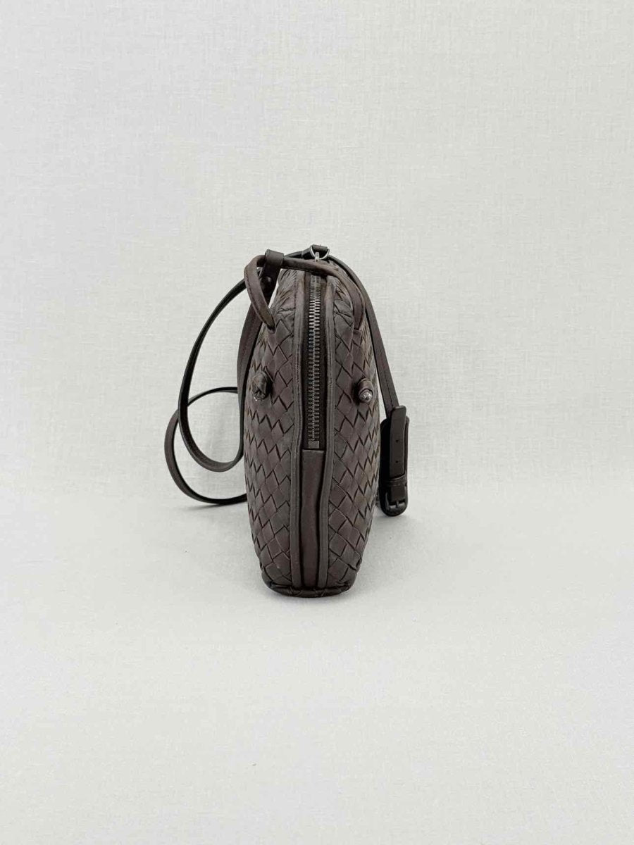Pre - loved BOTTEGA VENETA Brown Latticing Crossbody at Reems Closet