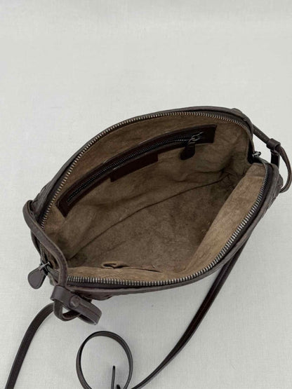 Pre - loved BOTTEGA VENETA Brown Latticing Crossbody at Reems Closet