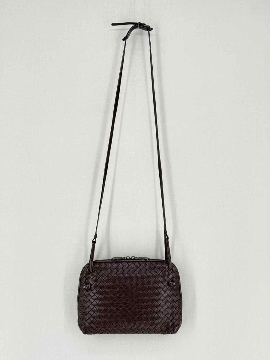 Pre - loved BOTTEGA VENETA Brown Latticing Crossbody at Reems Closet