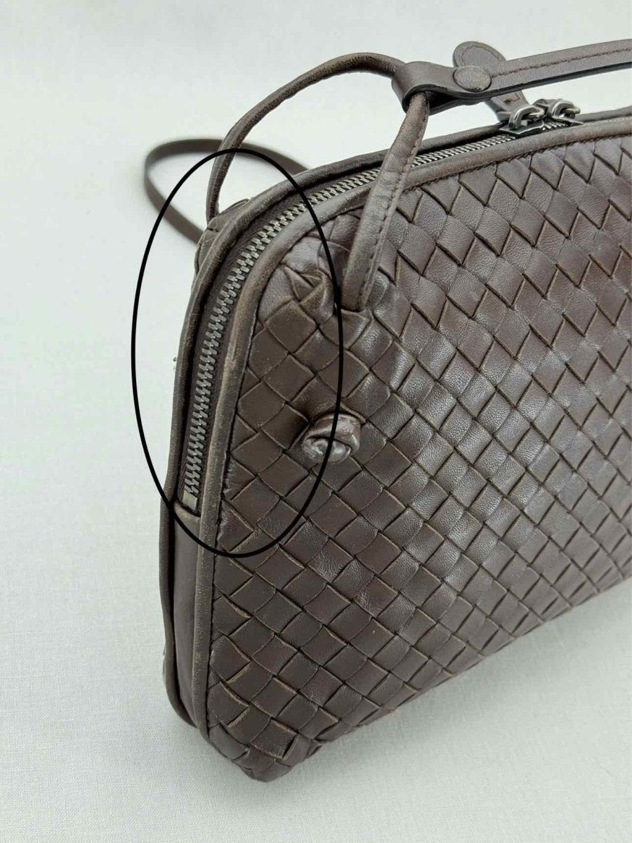 Pre - loved BOTTEGA VENETA Brown Latticing Crossbody at Reems Closet