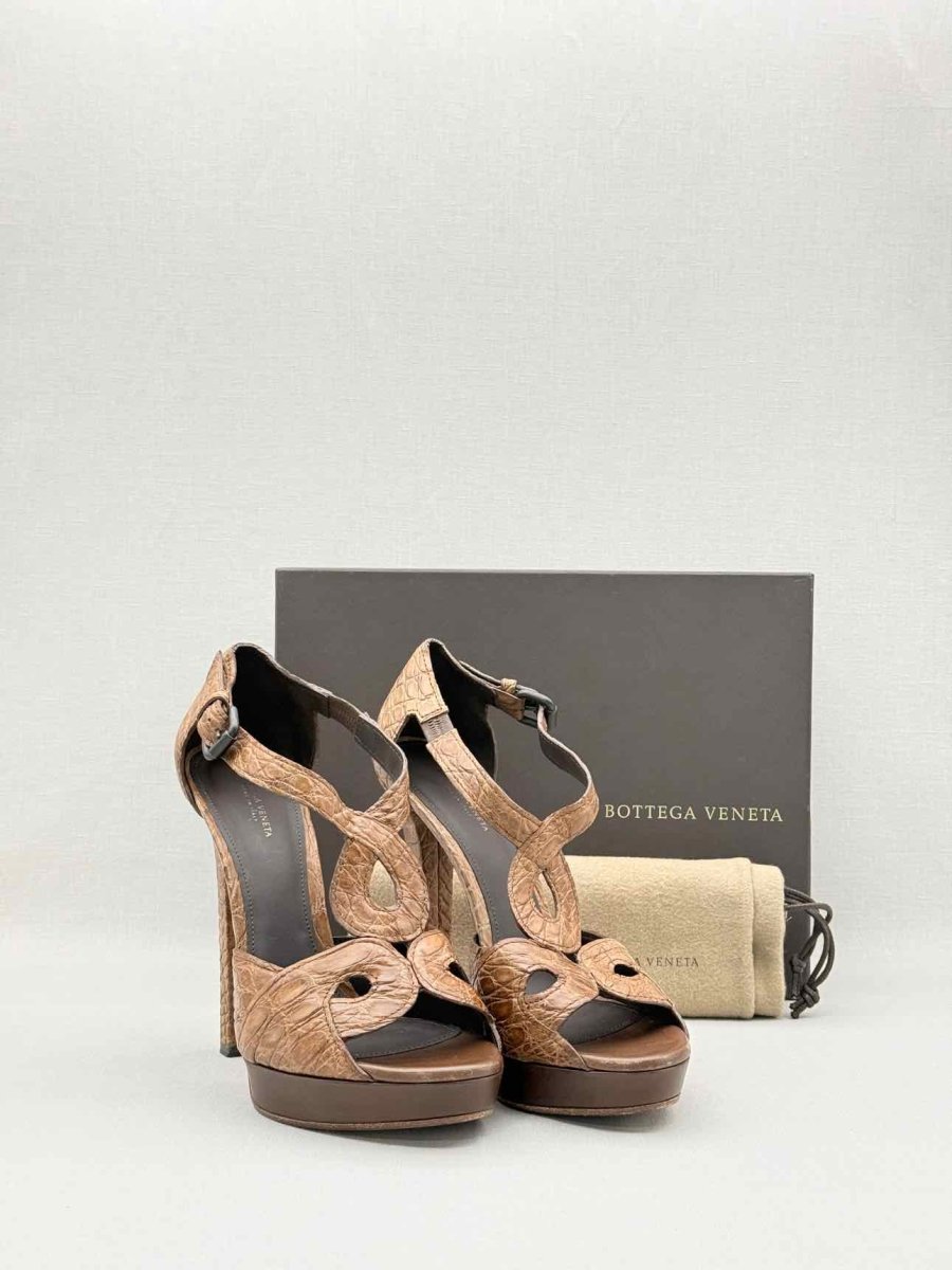 Pre-loved BOTTEGA VENETA Brown Size EU 40 Heeled Sandals at Reems Closet