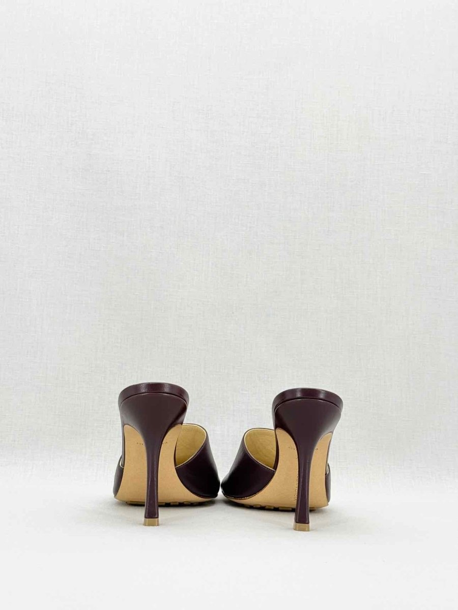 Pre - loved BOTTEGA VENETA Burgundy Size EU 38.5 Heeled Sandals at Reems Closet