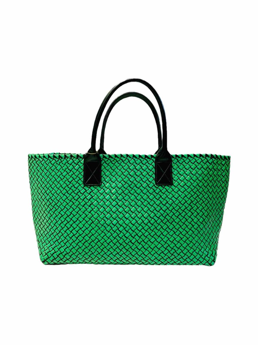 Pre - loved BOTTEGA VENETA CABAT Green Tote Bag at Reems Closet