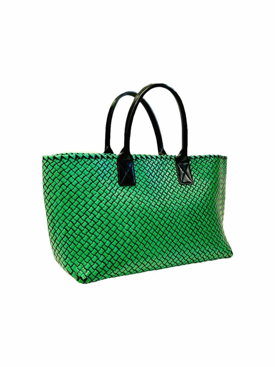 Pre - loved BOTTEGA VENETA CABAT Green Tote Bag at Reems Closet