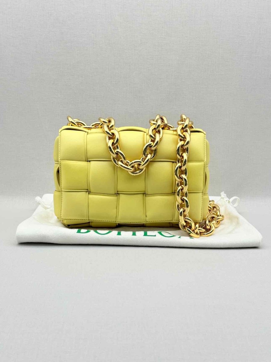 Pre - loved BOTTEGA VENETA Cassette Yellow Shoulder Bag at Reems Closet