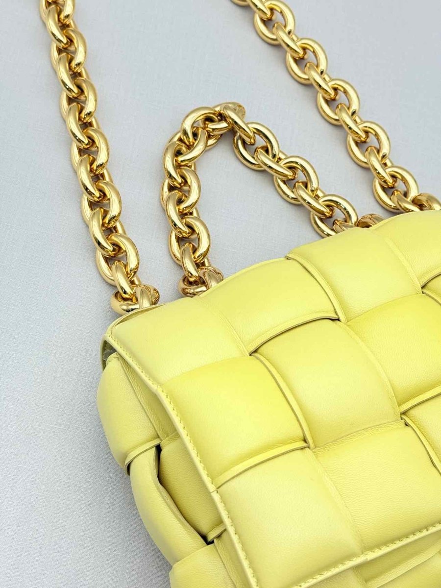 Pre - loved BOTTEGA VENETA Cassette Yellow Shoulder Bag at Reems Closet