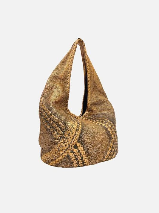 Pre - loved BOTTEGA VENETA Cervo Bronze Intrecciato Hobo bag at Reems Closet