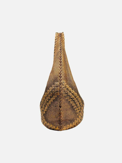 Pre - loved BOTTEGA VENETA Cervo Bronze Intrecciato Hobo bag at Reems Closet