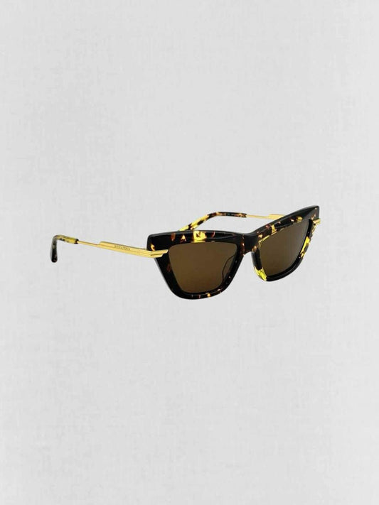 Pre-loved BOTTEGA VENETA Combi Brown & Gold Sunglasses at Reems Closet