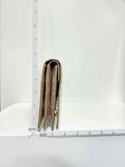 Pre - loved BOTTEGA VENETA Envelope Beige Clutch at Reems Closet