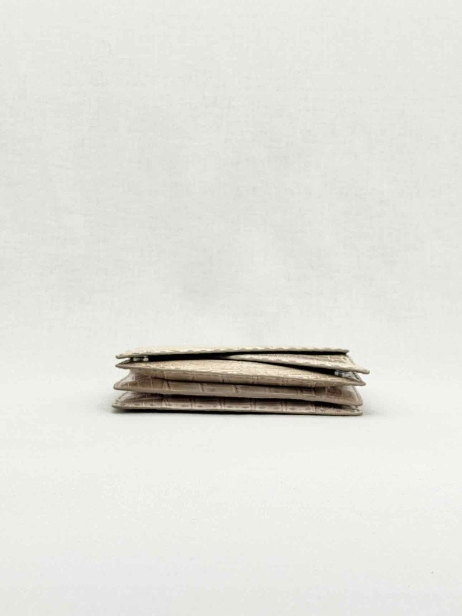 Pre - loved BOTTEGA VENETA Envelope Beige Clutch at Reems Closet