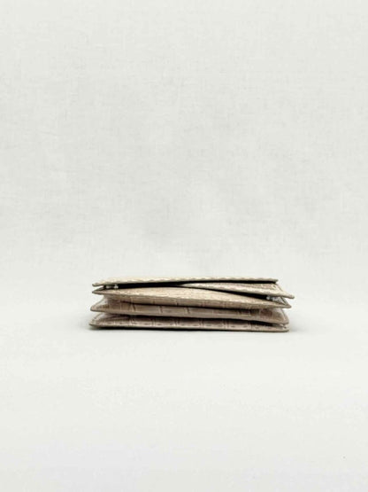 Pre - loved BOTTEGA VENETA Envelope Beige Clutch at Reems Closet