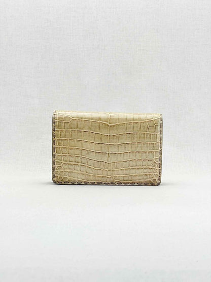 Pre - loved BOTTEGA VENETA Envelope Beige Clutch at Reems Closet