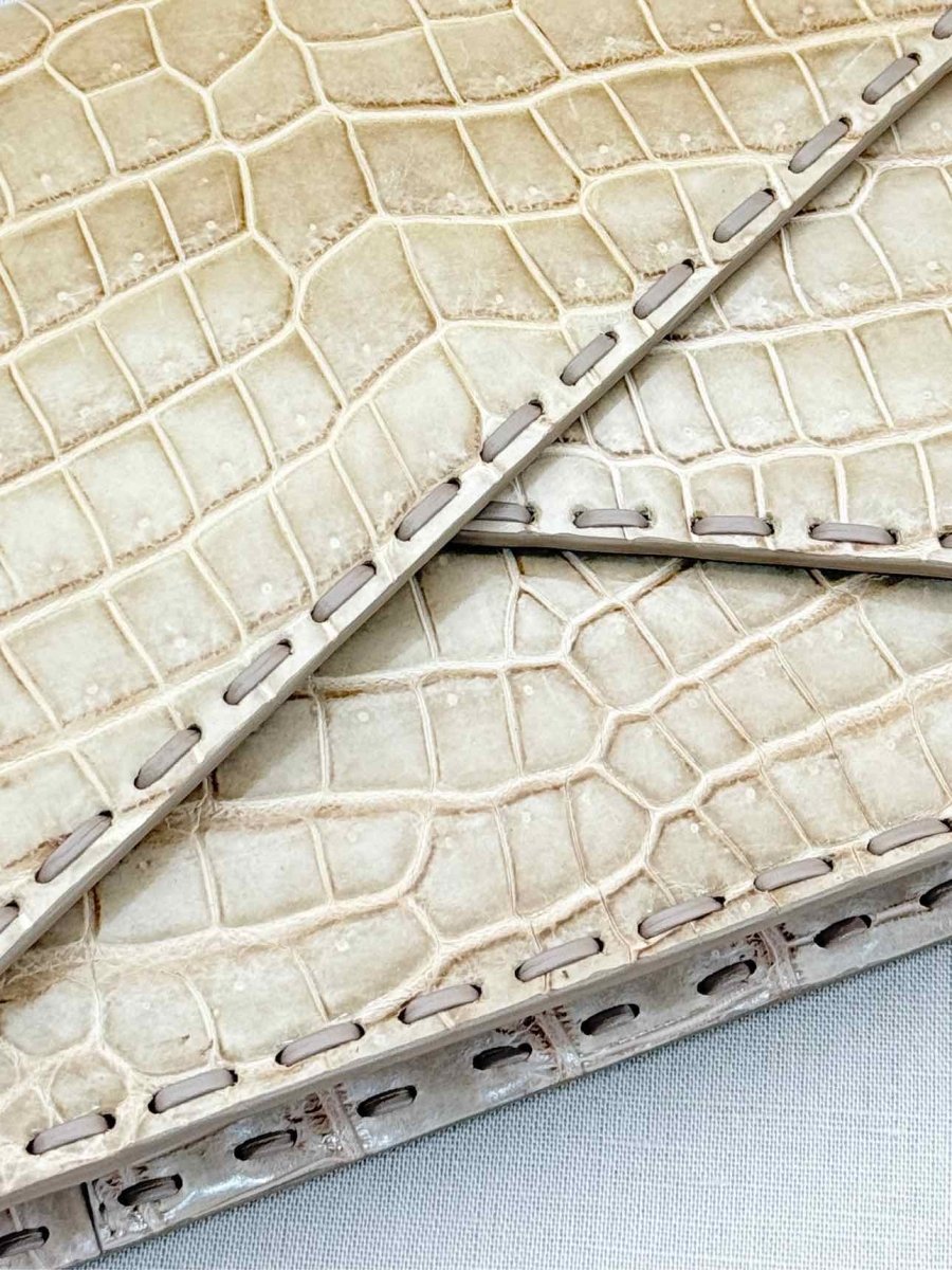 Pre - loved BOTTEGA VENETA Envelope Beige Clutch at Reems Closet