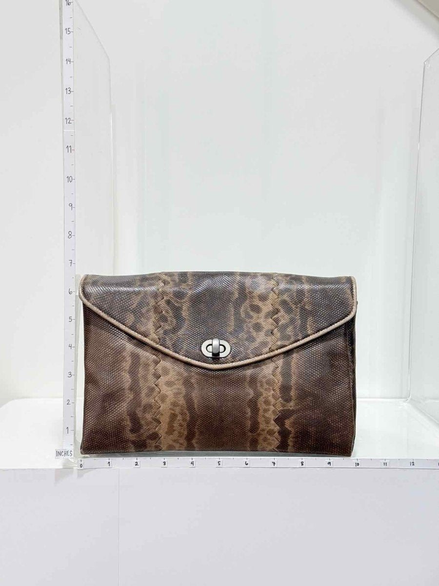 Pre-loved BOTTEGA VENETA Envelope Brown Clutch at Reems Closet