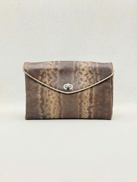 Pre-loved BOTTEGA VENETA Envelope Brown Clutch at Reems Closet