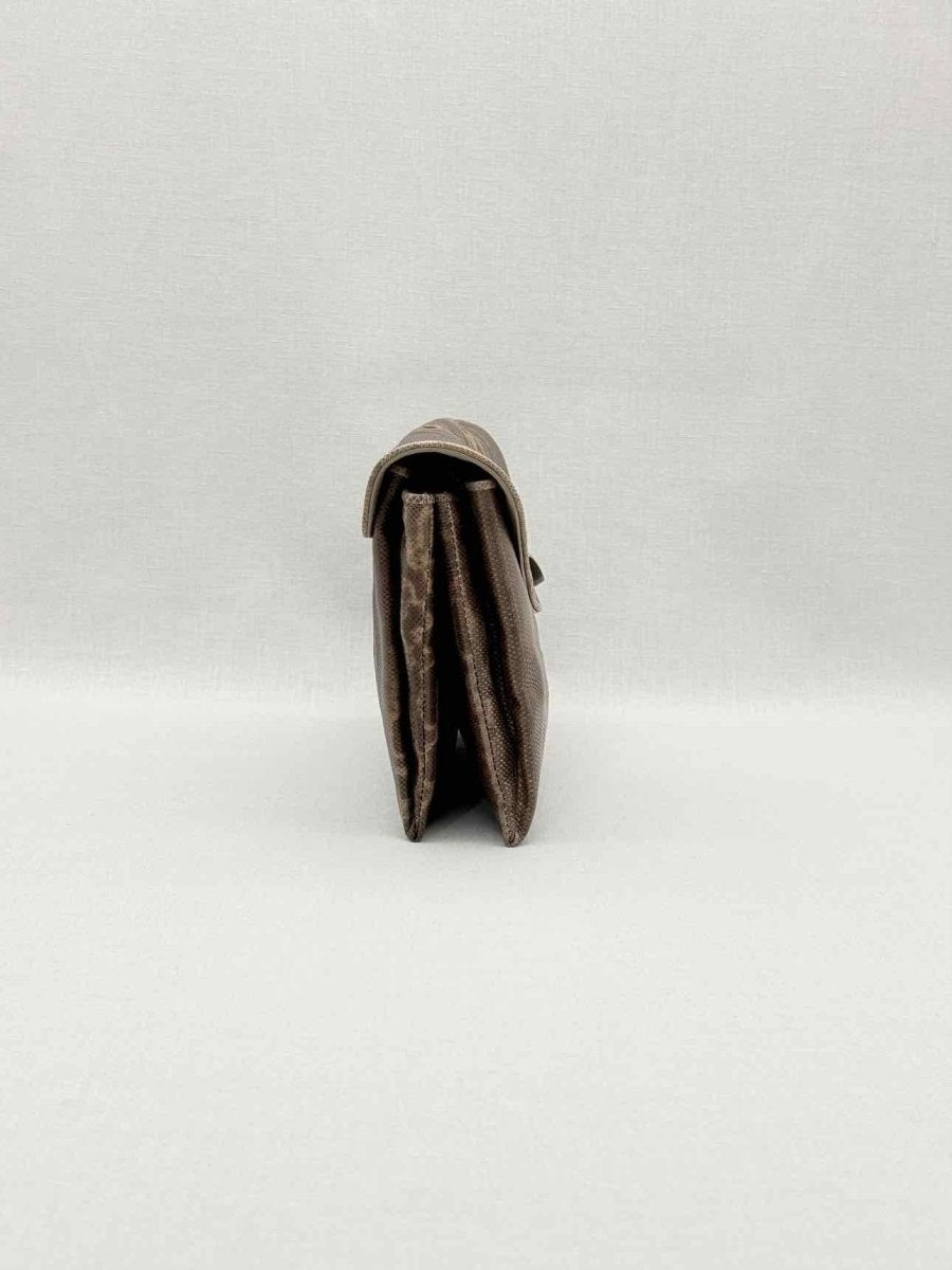 Pre-loved BOTTEGA VENETA Envelope Brown Clutch at Reems Closet