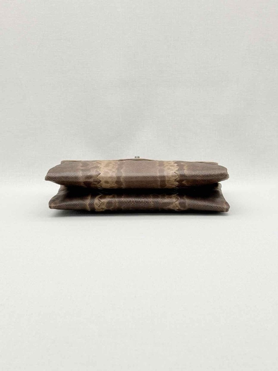 Pre-loved BOTTEGA VENETA Envelope Brown Clutch at Reems Closet