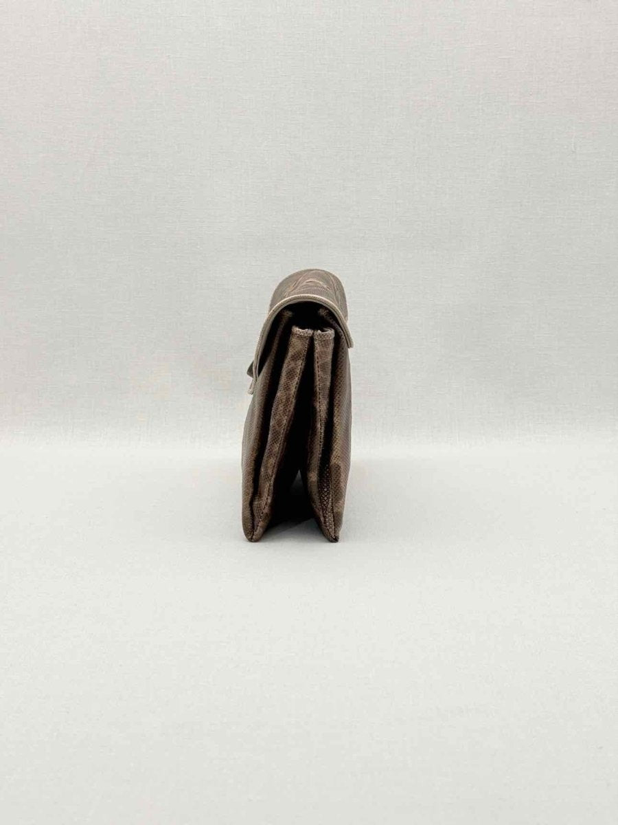 Pre-loved BOTTEGA VENETA Envelope Brown Clutch at Reems Closet
