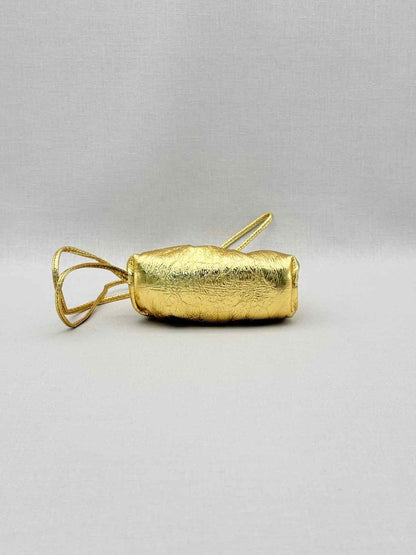 Pre-loved BOTTEGA VENETA Gold Metallic Coin Wallet at Reems Closet