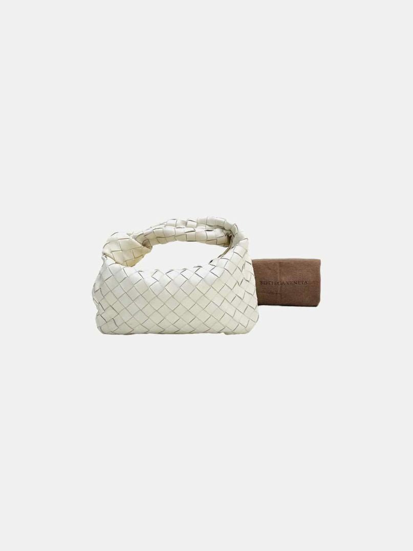 Pre - loved BOTTEGA VENETA Jodie White Shoulder Bag Mini at Reems Closet