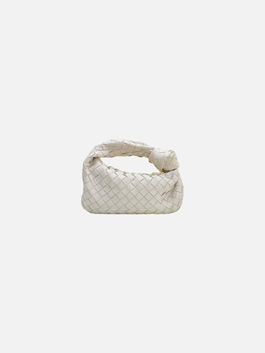 Pre - loved BOTTEGA VENETA Jodie White Shoulder Bag Mini at Reems Closet