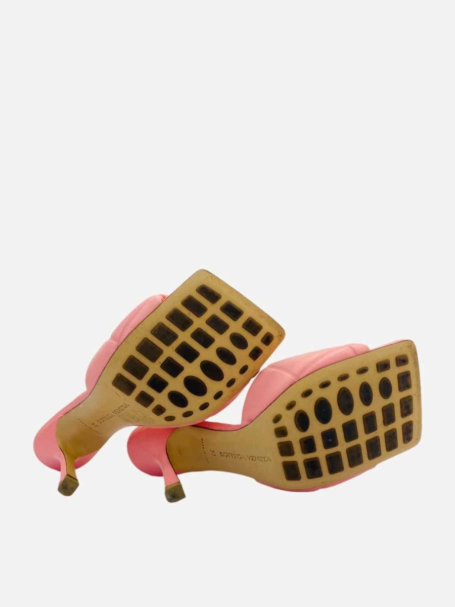 Pre - loved BOTTEGA VENETA Lido Pink Quilted Mules at Reems Closet