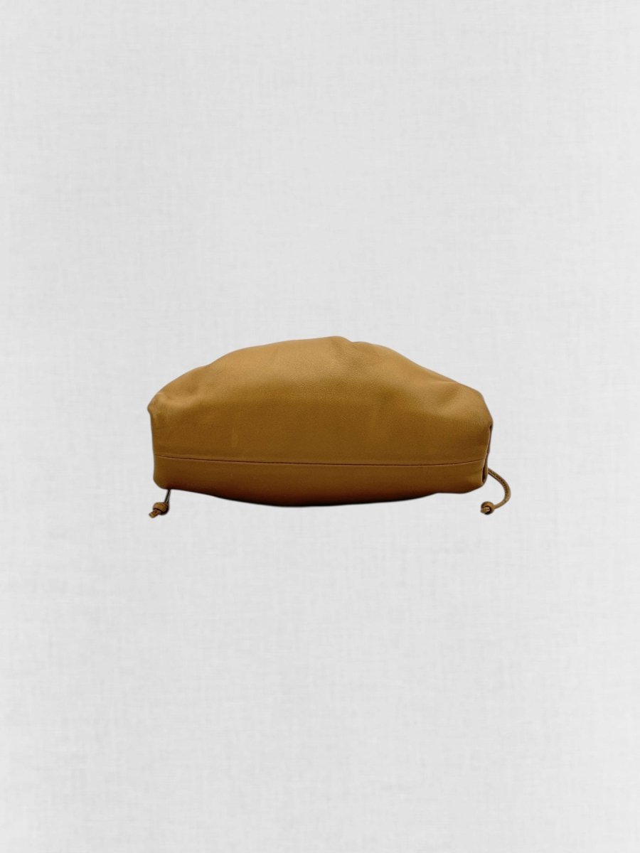 Pre - loved BOTTEGA VENETA Mini Pouch Tan Crossbody at Reems Closet