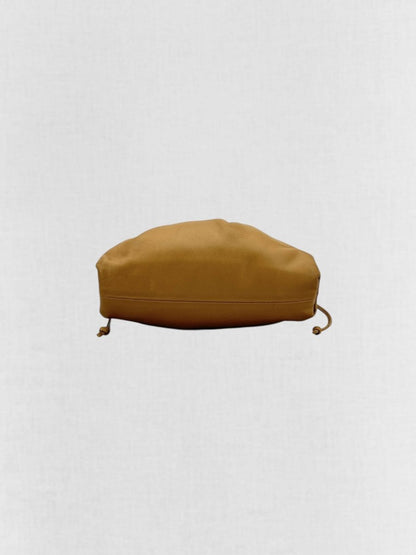 Pre - loved BOTTEGA VENETA Mini Pouch Tan Crossbody at Reems Closet