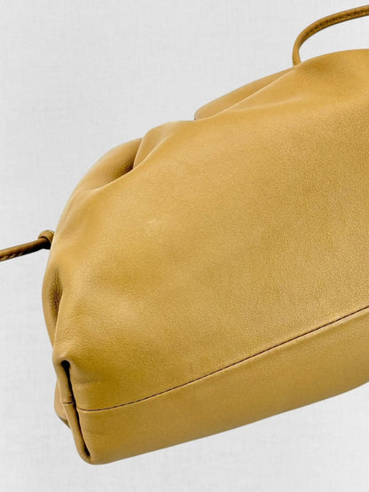 Pre - loved BOTTEGA VENETA Mini Pouch Tan Crossbody at Reems Closet