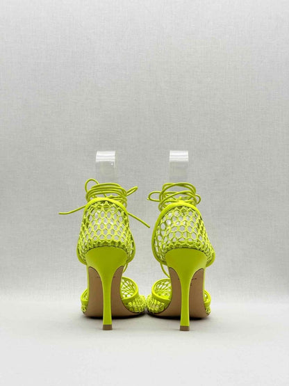 Pre - loved BOTTEGA VENETA Neon Yellow Size EU 38.5 Heeled Sandals at Reems Closet