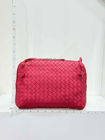 Pre-loved BOTTEGA VENETA Nodini Red Intrecciato Crossbody at Reems Closet