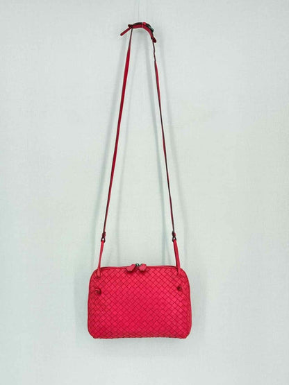 Pre-loved BOTTEGA VENETA Nodini Red Intrecciato Crossbody at Reems Closet