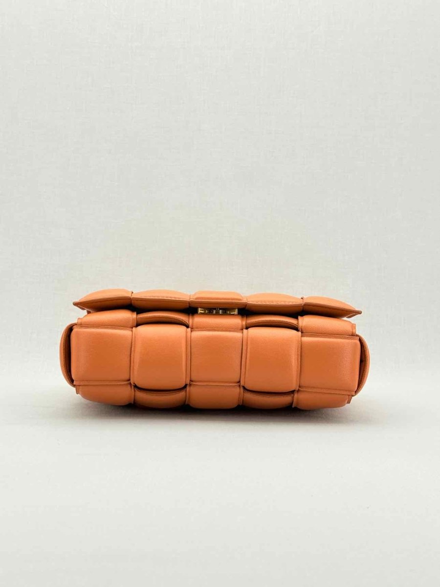Pre - loved BOTTEGA VENETA Padded Chain Cassette Orange Crossbody at Reems Closet