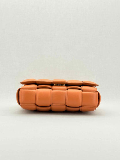 Pre - loved BOTTEGA VENETA Padded Chain Cassette Orange Crossbody at Reems Closet