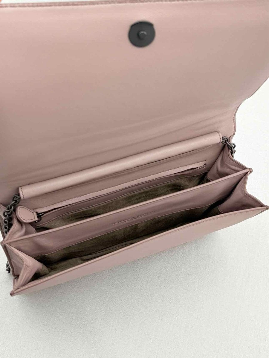 Pre - loved BOTTEGA VENETA Pink Woven Shoulder Bag at Reems Closet