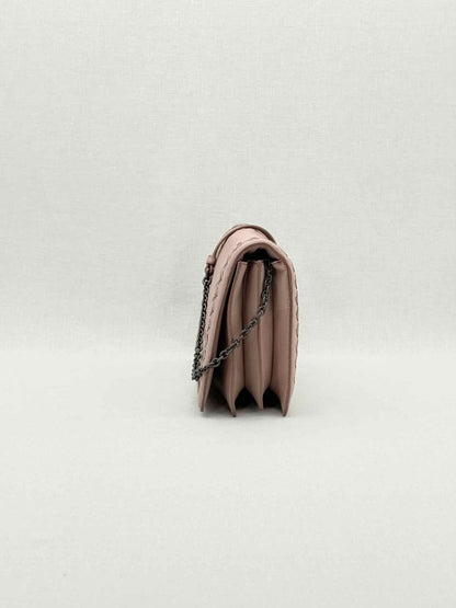 Pre - loved BOTTEGA VENETA Pink Woven Shoulder Bag at Reems Closet