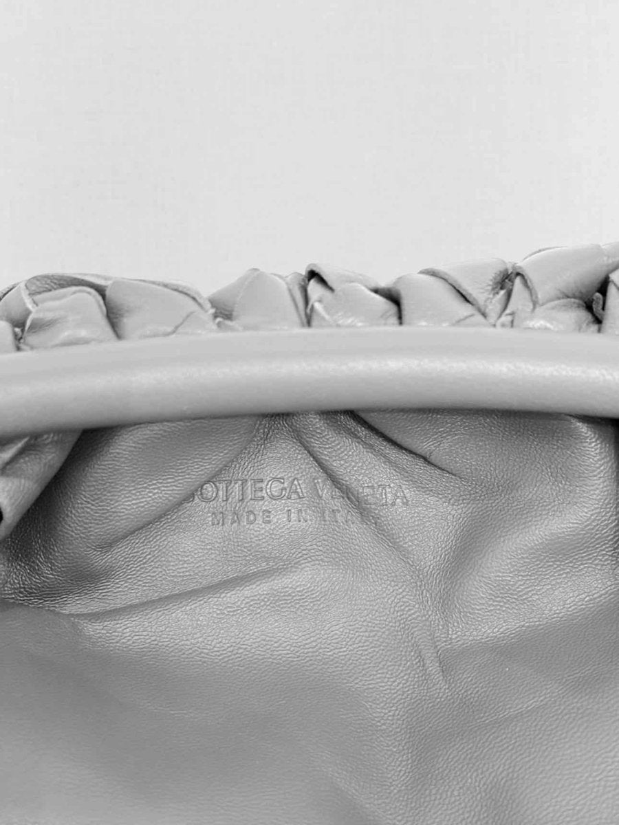 Pre - loved BOTTEGA VENETA Pouch Grey Intrecciato Clutch at Reems Closet