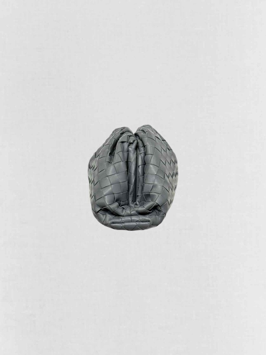 Pre - loved BOTTEGA VENETA Pouch Grey Intrecciato Clutch at Reems Closet