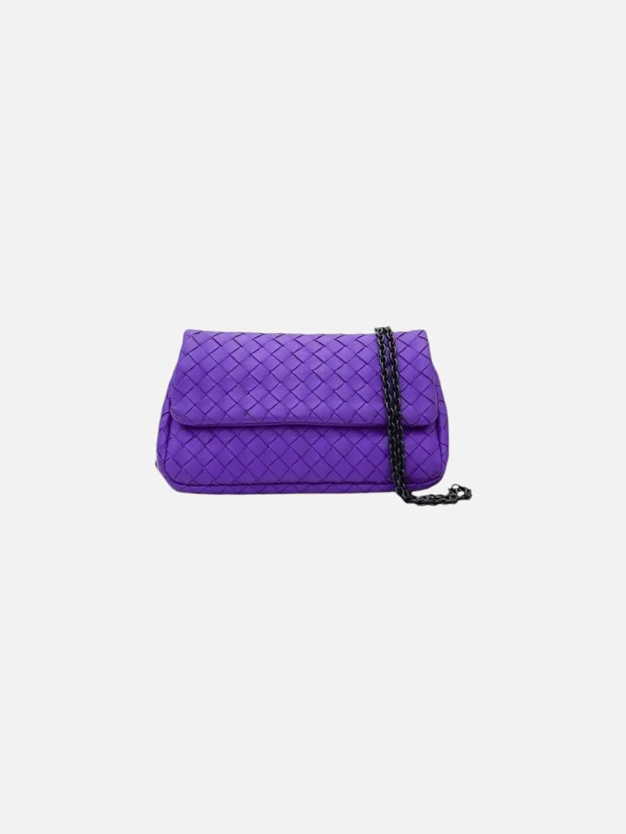 Pre - loved BOTTEGA VENETA Purple Intrecciato Crossbody at Reems Closet